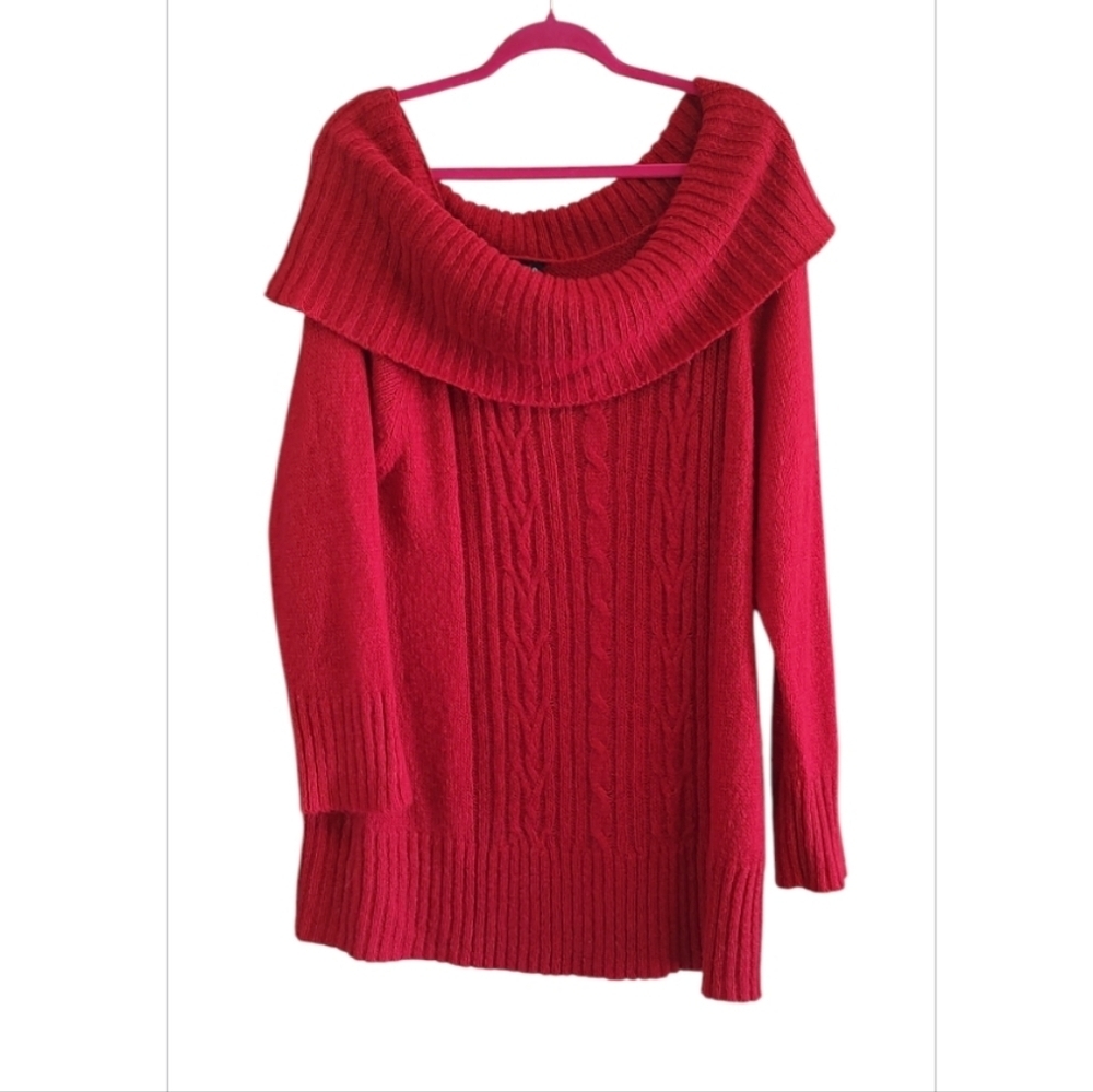 Torrid Burgundy Off-the-Shoulder Sweater